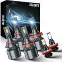 High Beam Low Beam Fit For Ford Ranger 2019 2020 2021 2022 2023 Fog Light Bulbs Combo, White Light Bulbs Plug and Play, Pack of 6