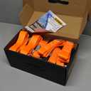 AUGO Heavy Duty Ratchet Straps & Soft Loops  Pack of 4 Extra Strong 1.5 by 10 Ratchet Straps w/S-Hook Safety Latches & 4 Soft Loop Tie Downs  4400Lb Break Strength for Motorcycles, ATVs, Etc. (Orange)