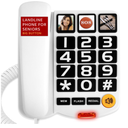 Uvital Large Button Phones for Seniors, White Corded Landline Phone with 3 One-Touch Dialing Big Buttons, Hands-Free, Loud Ringer, Adjustable Volume, Easy for Visually Impaired Telephone for Seniors