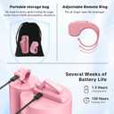 Remote Page Turner Ring for Kindle Paperwhite Oasis Scribe Kobo,Designed for Thick Cases Clicker Page Turner Camera Remote for iPhone iPad Android Tablets Reading Novels Comics with Storage Bag-Pink