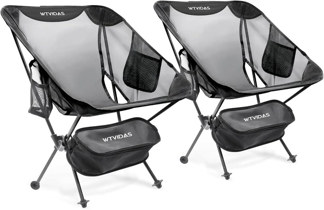 Camping Beach Chairs 2 Pack,Compact Backpacking Chairs,Full Breathable Mesh,Ultralight Aluminum Camp Chairs for Backpacking Fishing Picnic Beach