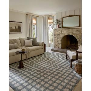 Loloi Magnolia Home by Joanna Gaines Ryder Collection RYD-02 Blue/Ivory 7'-9" x 9'-9" Area Rug