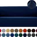 Joccun Stretch Couch Cover Slipcovers, 1-Piece Sofa Covers for 3 Cushion Couch Spandex Jacquard Washable Furniture Protector Cover for Living Room,Kids,Pets(Sofa,Navy) (Large78"-94")
