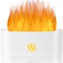 Flame Diffuser Humidifier-Auto Off 180ml Essential Oil Diffuser-2 Modes Brightness Aroma Humidifier with Fire Flame Effect for Home,Office,Spa,Gym (White)