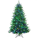 7 ft. Pre-Lit Artificial Christmas Tree Hinged Artificial Xmas Tree