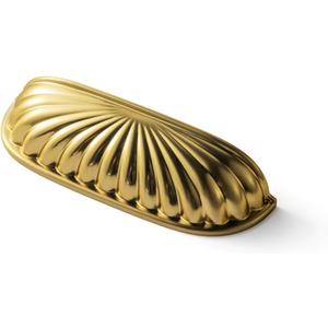 Goo-Ki 2.5'' (64mm) Hole Centers Brushed Gold Cabinet Pulls,Accessible Luxury Zinc Alloy Din Cup Cabinet Pulls with Retro Style,6 Pack