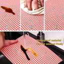 Home Drawer and Shelf Liners for Kitchen Cabinet Non Adhesive, Non Slip Cabinet Liners for Shelves, Shelf Paper Cupboard Bathroom Waterproof Washable Plaid Red 17.7 * 118 Inches 3 Rolls