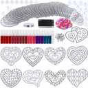 Winlyn 27 Sets Heart Suncatchers Ornaments Decoration DIY Window Paint Art Stickers Craft Kit Heart Sun Catchers for Kids Mother's Day Gift Valentine's Day Classroom Art Project Party Favors