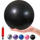 MOMPLUS Exercise Pilates Mini Yoga Balls Barre Small for Home Stability Squishy Training Physical Therapy Improves Balance with Pump (Black, 9 Inch)