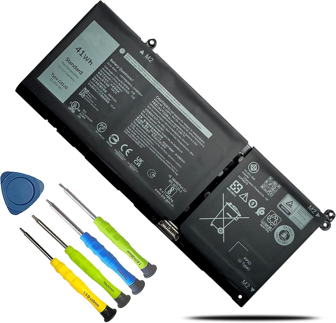 41Wh G91J0 Battery for Dell Latitude 3520 3420 3320 3330 Inspiron 3510 3511 3515 5310 5410 5418 5510 5515 5518 14 Plus 7420 7415 2-in-1 Vostro 3510 3515 5620 5625 Series V6W33 TN70C 0WV3K8