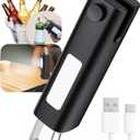 4 in 1 Mini Bag Sealer, Bag Sealer Heat Seal with Cutter, USB C Rechargeable Chip Bag Sealer Heat Seal, Portable Bag Resealer for Plastic Bags Snacks & Food Storage, Bright Black