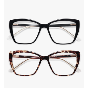 AMOMOMA Trendy TR90 Oversized Blue Light Reading Glasses Women,Stylish Square Cat Eye Glasses AM6031
Color: C1.black+c6.tortoise, +2.0