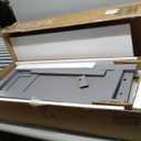 Wood Bathroom Storage Floor Cabinet with Double Shutter Door in Gray