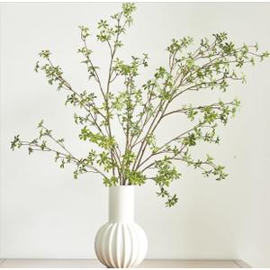 Artificial Greenery Stems, 47Tall Fake Plants Branches, Real Touch Faux Enkianthus Perulatus Twig Leaf for Home Garden Office Wedding Vase Filler Shop Decoration (3 Packs-Green)