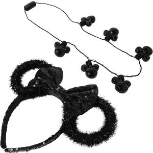 Disney Minnie Christmas Headband and Light-Up Necklace Set  Kids Holiday Accessory Gift Set, Ages 3+