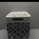 Storage Baskets Large 17"x12"x15" Foldable Rectangular Storage Bins Baskets for Organizing [2 Pack] Fabric Nursery Storage Baskets for Home,Office,Closet,Clothes,Toys (White&Lattice Grey)