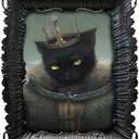 YULINKLIN 5x7 Vintage Picture Frame, Antique Black Gothic Ornate Baroque Style Photo Frame with Glass, Ideal for Dark Fantasy Art, Retro Tabletop & Wall Hanging Home Decor