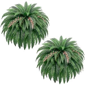 49" Artificial Ferns for Outdoors,2 Boston Fake Ferns with 98 Pronds,Realistic Faux Ferns for Outdoor Planter Large,Indoor,Front Porch Decor Garden Yard Patio