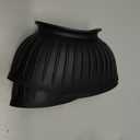Harrison Howard Rubber Pull-on Bell Boots with Fleece Lining and Touch-Close Tapes Hoof Overreach Protection for Horses