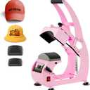 Hat Press, Hat Press Heat Machine for Caps, Hat Heat Press with 2 Platens and HTV Iron On for Vinyl, Sublimation, Heat Transfer (Pink)