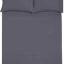 Shreem Linen Microfiber RV Sheet Sets, 72x75 Short King, Dark Grey Solid - Fits Mattresses up to 8 Inches Deep, 4 Piece RV Bed Sheets for Campers, Motorhomes, and Travel Trailers