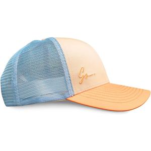 Grace Folly Beach Trucker Hats for Women- Snapback Baseball Cap for Summer (One Size, Classic Blue & Peach)