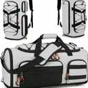 Searock 45L Gym Bag for Men, 3-In-1 Duffle Bag Backpack for Travel, Sports Duffel Bags for Gym Workout, Weekender Overnight Bag with Shoe Compartment, Wet Pocket, Gray (Grey)