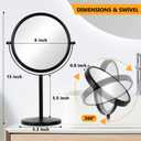 ALHAKIN 10x Magnifying Makeup Mirror, 8 Inch Tabletop Mirror Double Sided with Magnification, Swivel Make Up Mirror for Bathroom, Black
