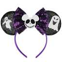 Ghost Ears, Mouse Ears Headband for Women Girls Adults, Halloween Accessories for Party Trip Parks Cosplay Decorations