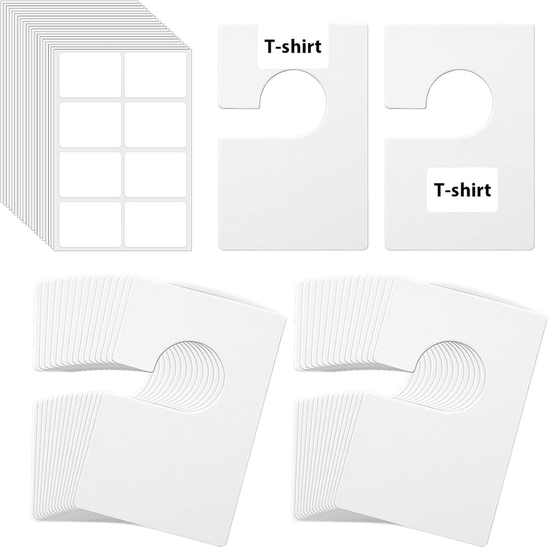 32 Pack Closet Dividers for Hanging Clothes Clothing Size Dividers,Size Markers for Clothing White Clothings Rack Reusable Closet Separators with 40 Labels Rectangular Clothings Closets Divider