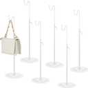 Therwen 6 Pcs Bag Display Stands Purse Display Stand Adjustable Height Handbag Holder for Home Boutique Store Counter Retail(White)