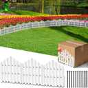 Garden Edging Border No-Dig 13FT White 14.6 Inch Tall Landscape Edging with 14pcs Stakes for Decorate The Garden