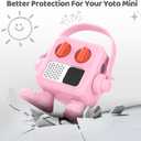 ABS Plastic Shells Carrying Case Compatible with Yoto Mini Player, Protective Cover Stand Up Carry Case for Mini Bluetooth Speaker (Pink)