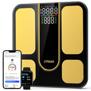 Professional Smart Scale for Body Weight, BMI, Body Fat, Muscle Mass, Highly Accurate 25 Body Composition Weighing Machine, Bathroom Digital Scale Large Display Sync with Fitness App, 402lb