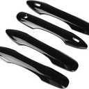 Car Door Handle Cover Protector Compatible for 2018-2023 2024 2025 Toyota Camry Accessories Compatible for Toyota Corolla Venza 2024 2023-2020 (with 2 Smart Key Holes, Glossy Black)
