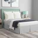 Magic Bed Skirt King Size 16 Inch Drop 100% Cotton Blend No Mattress Lifter Wrap Around Bed Skirt with Pleated Split Corners - Color Silver