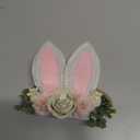 KIDOCHEESE Bunny Rose Ears Easter Headbands Baby Girls Flower Crown Spring Headbands (C)