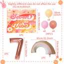 Seven Is A Vibe Birthday Party Decorations Balloon Rainbow Daisy Balloons Vintage Groovy 7th Birthday Decorations Hippie Retro 7 Years Old Birthday Decoration