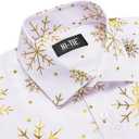 Hi-Tie Mens Christmas Dress Shirts Long Sleeve Casual Ugly Santa Claus Button Down Xmas Shirts for Men Party Holiday (White, XXXL)