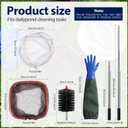 LemonRoad 4-in-1 Pond Cleaning Kit with Nets, Brush, Gloves, 6.8 ft Pole