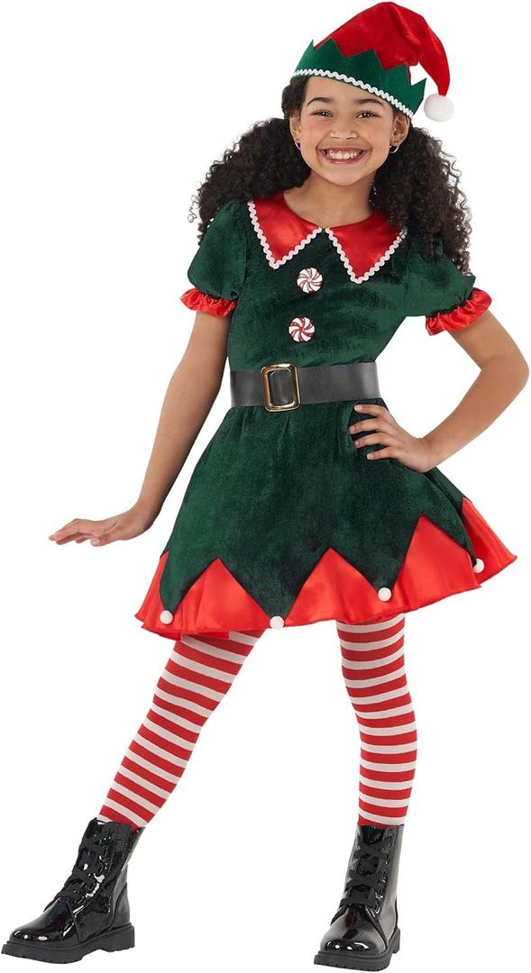 Morph Elf Costume Kids, Girls Elf Costume, Christmas Costumes For Girls, Kids Christmas Costumes (7-9 Years)