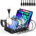 Catlyn Charging Station for Multiple Devices, 6-Port 90W Fast Charger Stations with 8 Mixed Charger Cables Organizer Dock,Compatible for Cell Phone