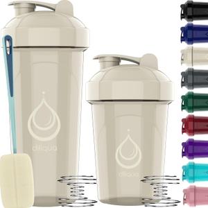 2 PACK, 28 oz & 20 oz Shaker Bottles for Protein Mixes | BPA-Free & Dishwasher Safe |small protein shaker bottle | Shaker Cups for protein shakes | Blender Shaker Bottle Pack (White)
