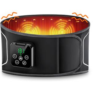 Heating Pad for Back with Auto-Inflatable Massager, 58 Cordless Lower Back Massager with 3 Vibration and 4 Heat, Portable Heated Pads for Back Pain Relief, Gifts for Women Men Family