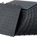 50 Pack 12"X12" Interlocking Garage Floor Tiles,Double-Sided Non-Slip Flooring, Heavy Duty PVC Garage Flooring Tiles Covering for Basement, Workshop & Repair Shop,Black