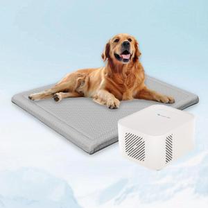 Pet Pad Cooling System for Summer, Consistent Cooling Water Mat for Dogs and Cats, No Refrigeration or Chemical Gel Needed, Machine Washable Bed, Ideal for Home and Crates (Gray, XL) (39"L x 27"W x 1.5"Th)