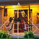 Giant Spider Web,200" Halloween Spider Web with 59" Spider,Halloween Decorations Outdoor