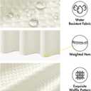 MIULEE Extra Long Waffle Weave Shower Bath Curtain 96 Inches Long with 12 Metal Hooks Modern Washable 260GSM Heavy Fabric Waterproof Thick Cloth Shower Curtains Set for Bathroom Hotel Bathtub,Ivory