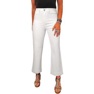 SHEWIN Wide Leg Jeans for Women Trendy High Waisted Flare Jeans Stretchy Straight Leg Ankle Denim Pants with Pockets (14, White)