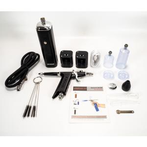 Cordless Airbrush Compressor set trigger type pistol grip, 2 Batteries included. Portable Cordless Airbrush Compressor Kit for Painting, Nail Art, Scale Modeling, Makeup, Cake, Barbershop